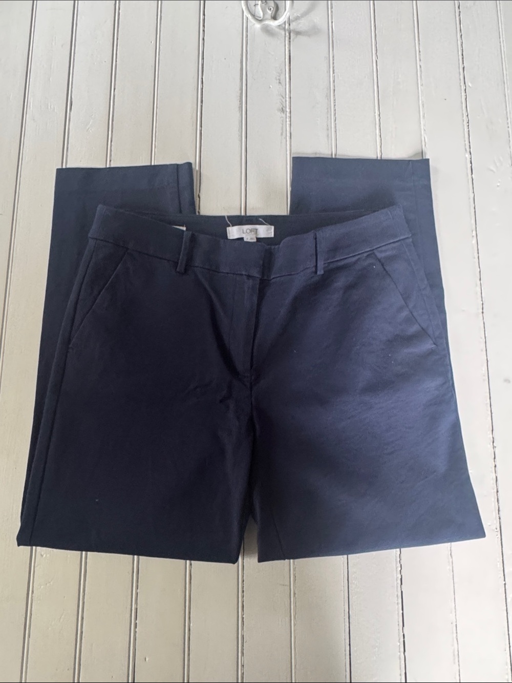 Loft The Riviera Slim Pants Navy Blue Size 8 - Picture 4 of 8